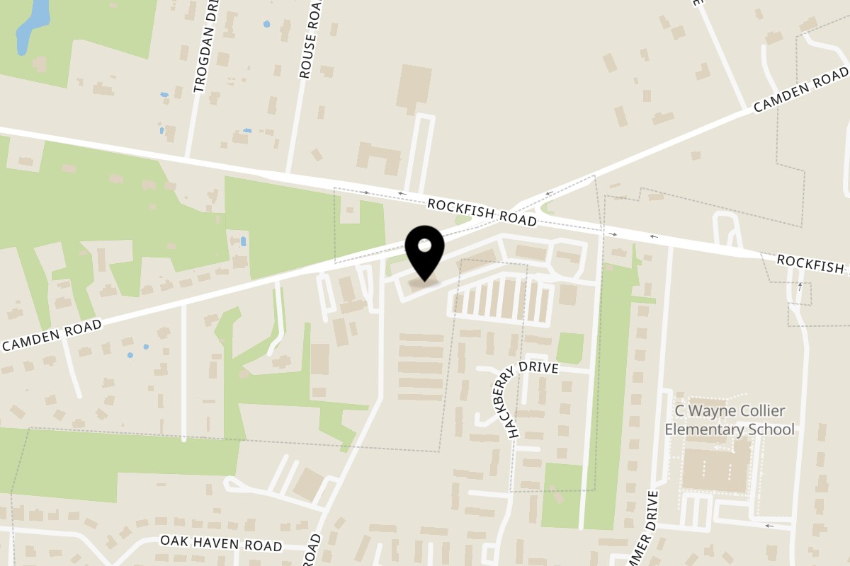 Map showing the location of The Asian Express on 6415 Camden Rd #101 in Fayetteville